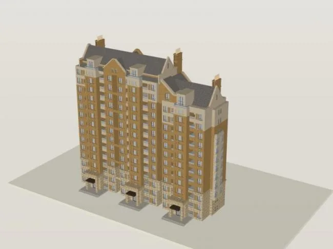 SketchUp Residential Models: High-Rise Buildings in Classical Style