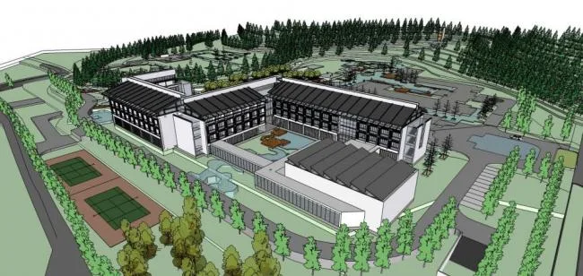 Sketchup Business Model | Multi story clubhouse, commercial building, Chinese style