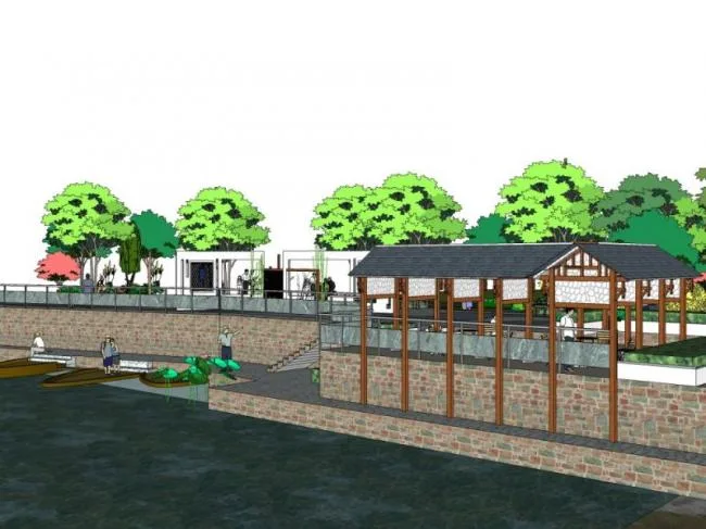 Sketchup Landscape Model | Square Landscape, Modern Chinese Style