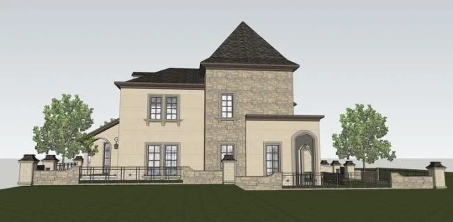 Sketchup Villa Model | Double Split Villa, European Neoclassical Style