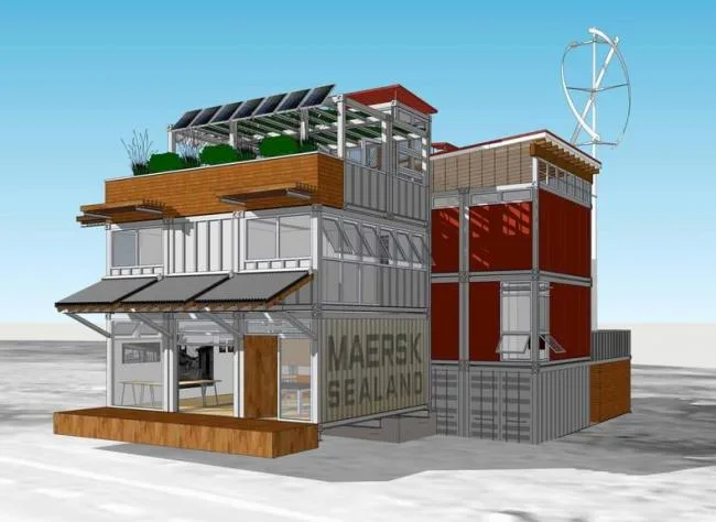 Sketchup Business Model | Container Building, Residential, Tavern