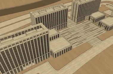 Modern High-Rise Office Building Model in SketchUp-BIM WORLD
