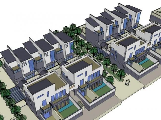 Sketchup Villa Model | Multi row Villa, Modern Chinese Style