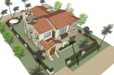 Spanish-Style Classical Villa Model in SketchUp-BIM WORLD