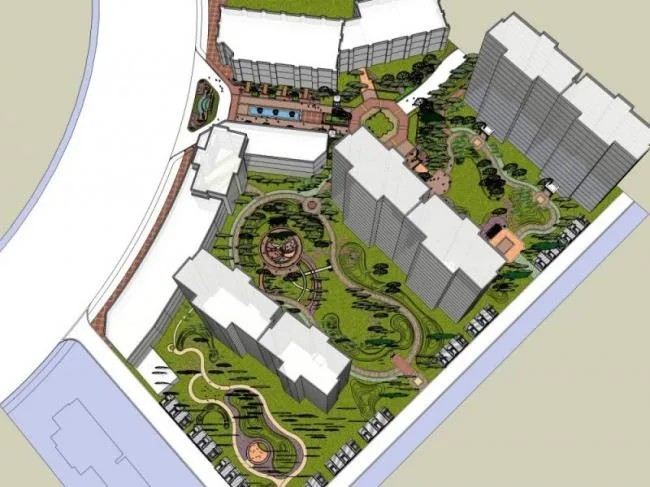 Sketchup Landscape Model | Residential Landscape, Residential Landscape, Classical Style