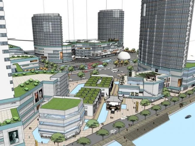 Sketchup Complex Model | Super high-rise commercial complex, residential, hotel, office, modern style