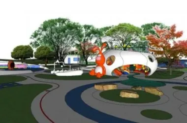 Modern Children's Playground Design in SketchUp | Park Landscape Model-BIM WORLD