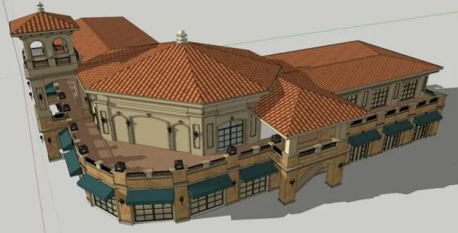 Sketchup Business Model | Restaurant, Italian Classical Style
