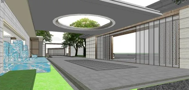 Sketchup Business Model | Multi story Sales Office, Commercial Building, Modern Style