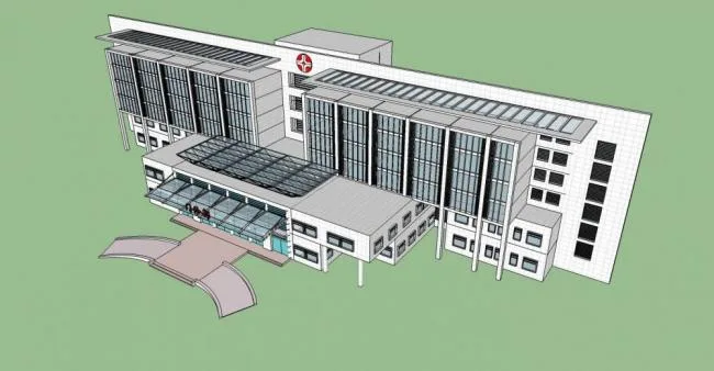 Sketchup Hospital Model | Multi story Hospital, Modern Style, Medical Architecture