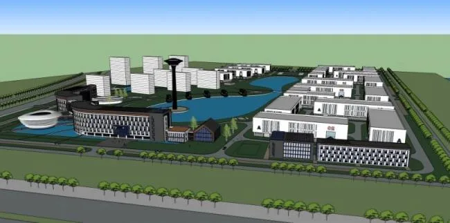 Sketchup Business Model | Multi story Business District, Modern Style
