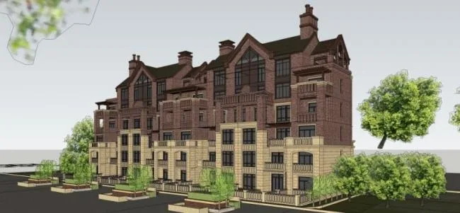 Sketchup Residential Model | Multi story Residence, Garden House, European Classical Style