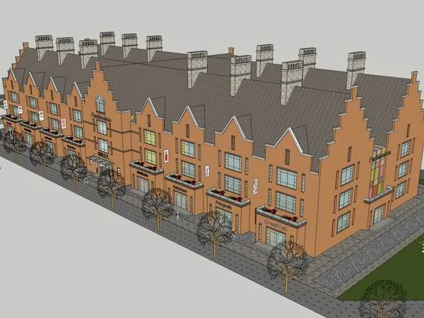 Sketchup Business Model | Multi story Supermarket, Commercial, European Classical Style