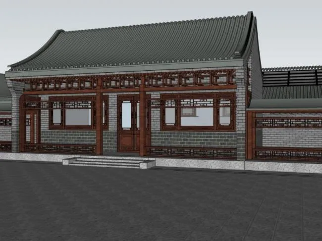 Sketchup Residential Model | Courtyard, Chinese Style