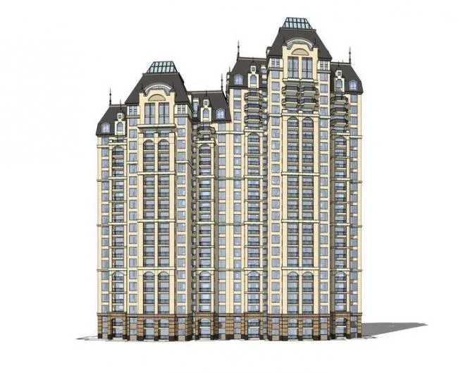 Sketchup Residential Model | High rise residential communities, residential buildings, classical style, French style
