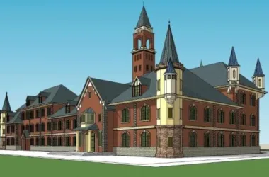 Multi-Story Kindergarten Design | European Classical Style Educational Architecture in SketchUp-BIM WORLD