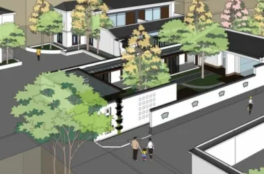 SketchUp Business Model: Modern Chinese-Style Low-Rise Clubhouse Design-BIM WORLD