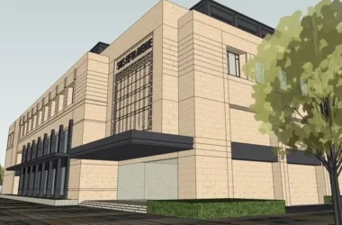 Modern Multi-Story Office Building Model in SketchUp-BIM WORLD