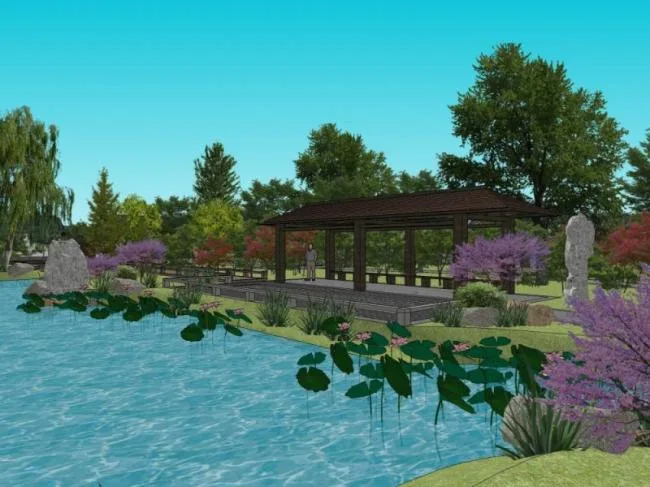 Sketchup Landscape Model | Chinese Garden, Landscape Architecture, Chinese Style