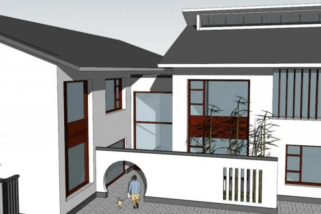 SketchUp Business Model: Clubhouse in Modern Chinese Style