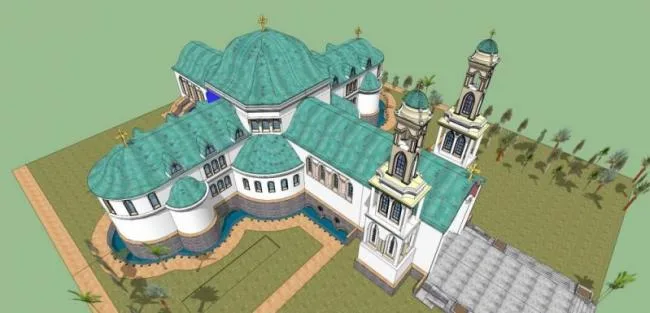 Sketchup Cultural Model | Multi story Western style Church, Cultural Architecture, Classical Style