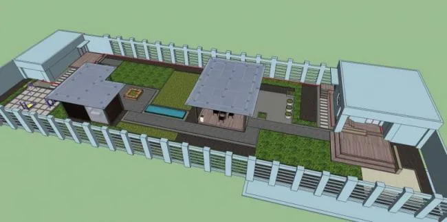 Sketchup Landscape Model | Roof Garden, Modern Style