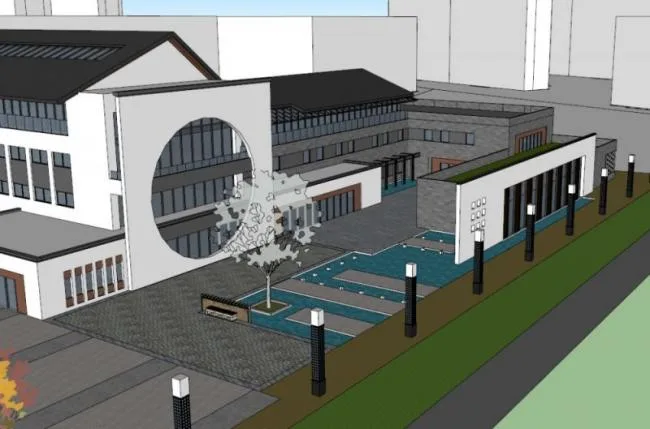 Sketchup Business Model | Multi story Commercial Street, Modern Chinese Style