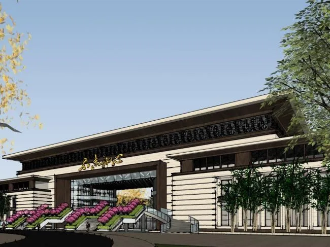 Sketchup Hospital Model | Multi story Sanatorium, New Chinese Style, Medical Building