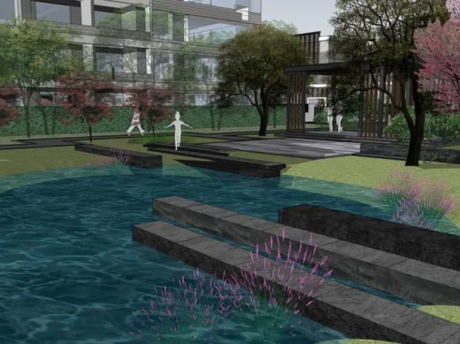 Sketchup Landscape Model | Community Landscape, Residential Landscape, Modern Style
