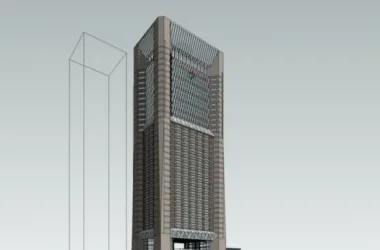 SketchUp Model of a Modern Super High-Rise Office Building-BIM WORLD