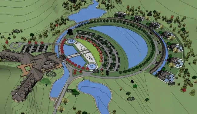 Sketchup Hotel Model | Multi story Inner Mongolia Hot Spring Resort Hotel, Chinese Style