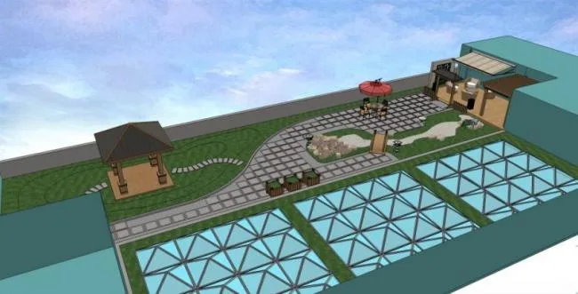 Sketchup Landscape Model | Roof Garden, Classical Style