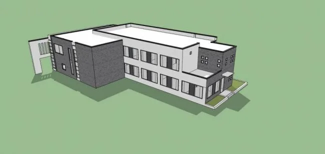 SketchUp Business Model: Multi-Story Clubhouse and Commercial Building in Modern Chinese Style