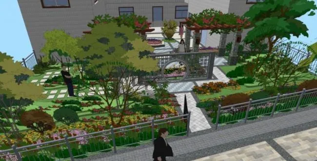 Sketchup Landscape Model | Villa Courtyard, Chinese Style