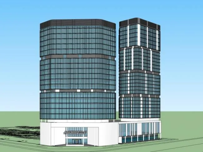 Sketchup Hotel Model | High rise Hotel, Modern Style