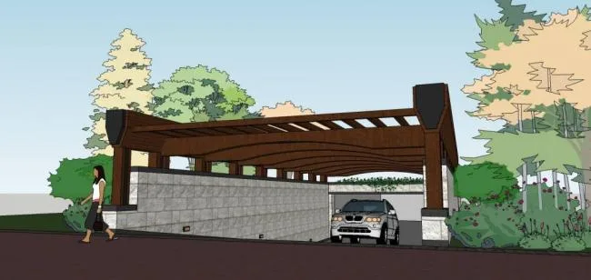 Sketchup Material Model | Underground Garage Entrance, Modern Style