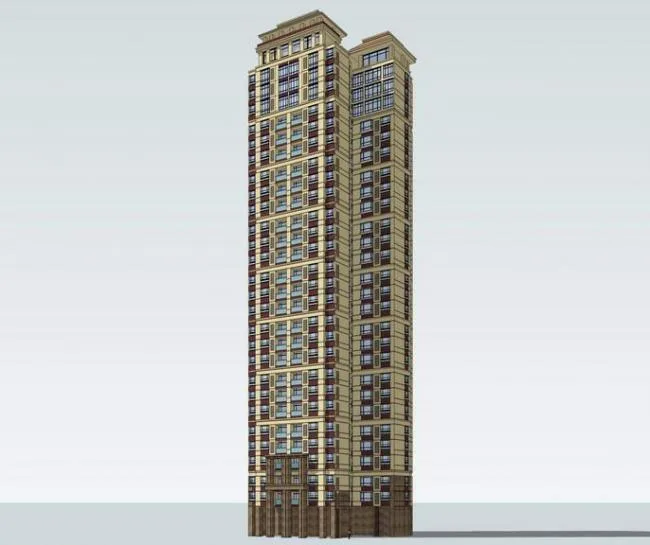 Sketchup Residential Model | Super High rise Residential Buildings, Simplified European Style, Neoclassical Style, Residential Architecture