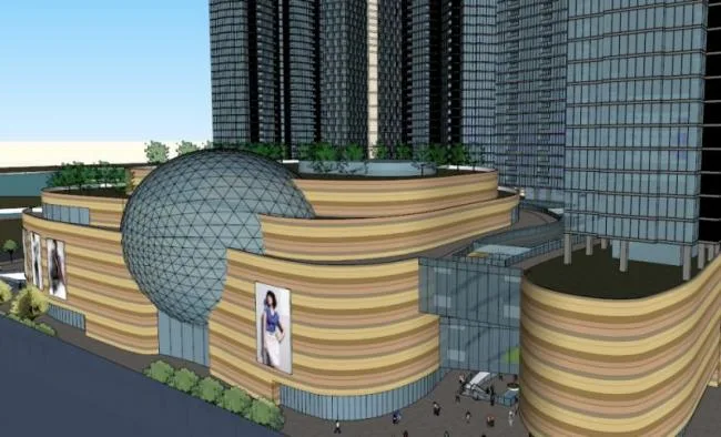 Sketchup Business Model | Multi story Commercial Plaza, Modern Style