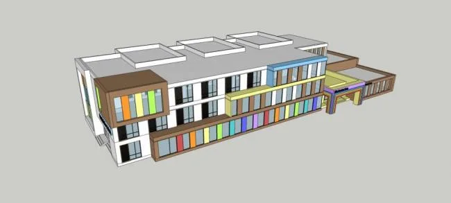 Sketchup School Model | Multi story Kindergarten, Modern Style, Educational Architecture