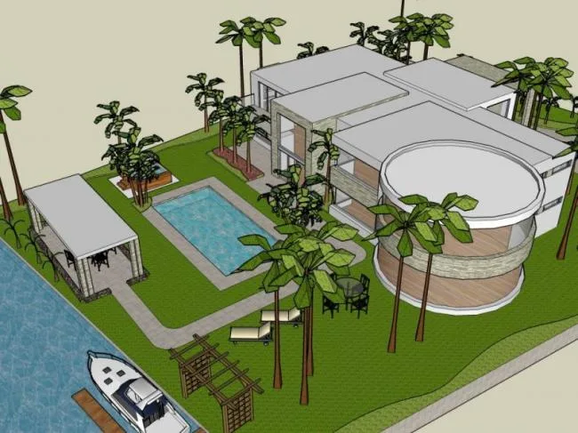 Sketchup Villa Model | Solo Villa, Modern Style