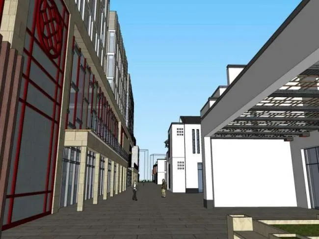 Sketchup Business Model | Multi story Commercial Building, Classical Style