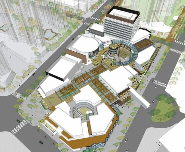 Sketchup Complex Model | Multi story Commercial Complex, Commercial Square, Modern Style