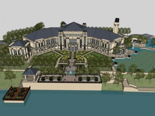 Sketchup Business Model | Multi story Sales Office, Classical Style
