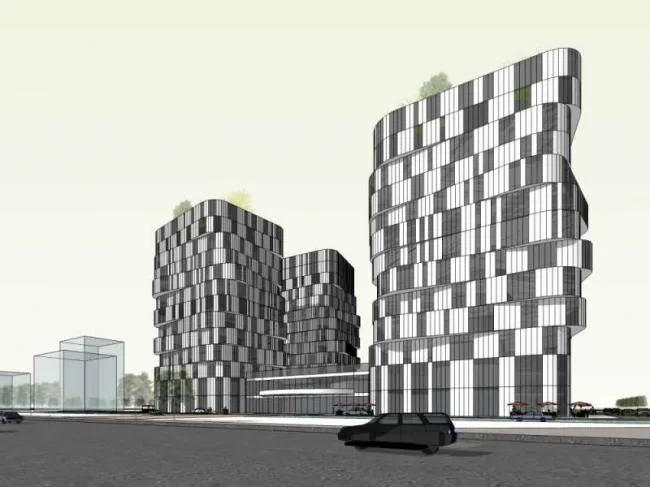 Sketchup Complex Model | Multi story High rise Complex, Office, Ground Floor Commercial, Hotel, Apartment, Modern Style