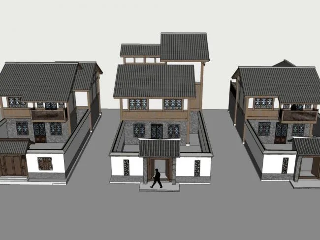 SketchUp Villa Models: Solo Villas, Villa Complexes, and Traditional Chinese Designs