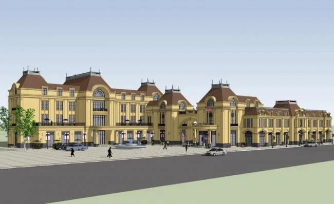 Sketchup Business Model | Multi story Commercial Street, French Style, Classical Style