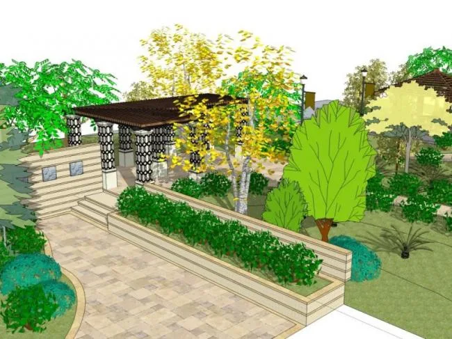 Sketchup Landscape Model | Pavilion Landscape, European Style