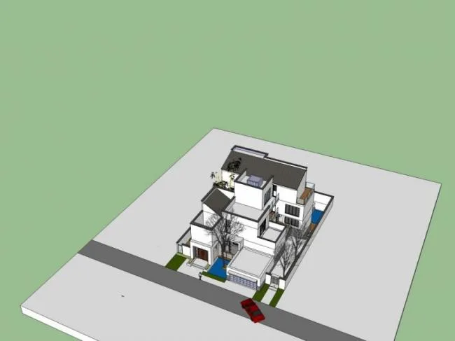 Modern Chinese-Style Solo Villa SketchUp Model