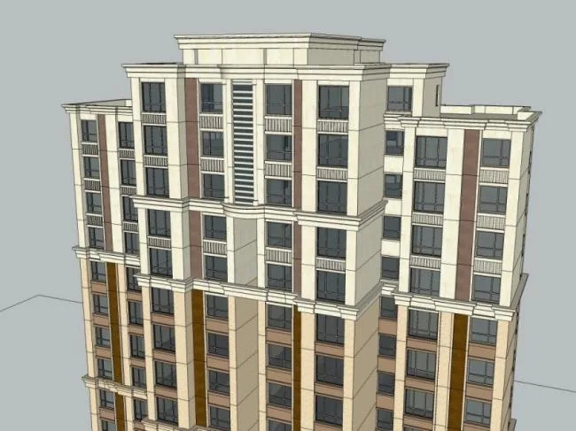 Sketchup Residential Model | High rise Residential Buildings, Residential Buildings, Classical Style