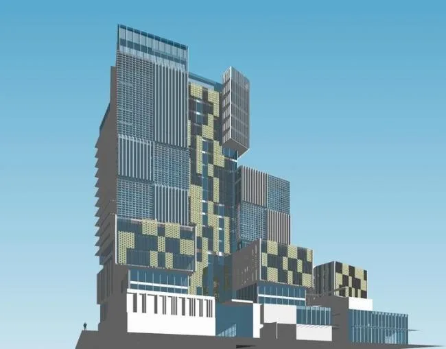 Sketchup Complex Model | Multi story high-rise mixed use, commercial center, complex, modern style